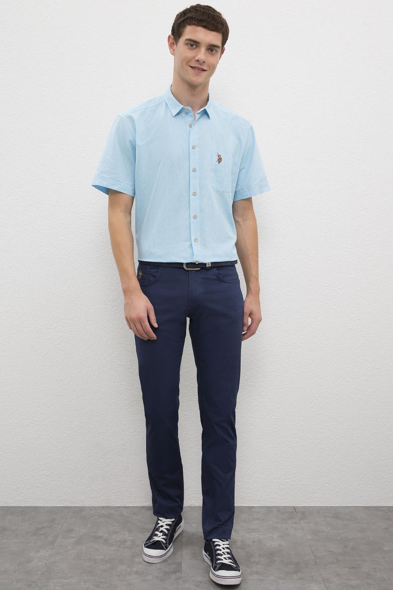 Erkek İndigo Kanvas Pantolon