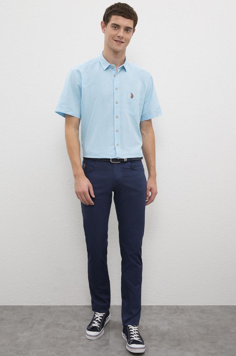 Erkek İndigo Kanvas Pantolon