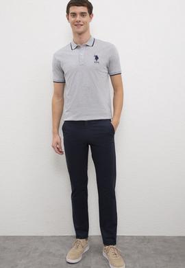 Erkek Gri Melanj Basic Tişört - 50222031064