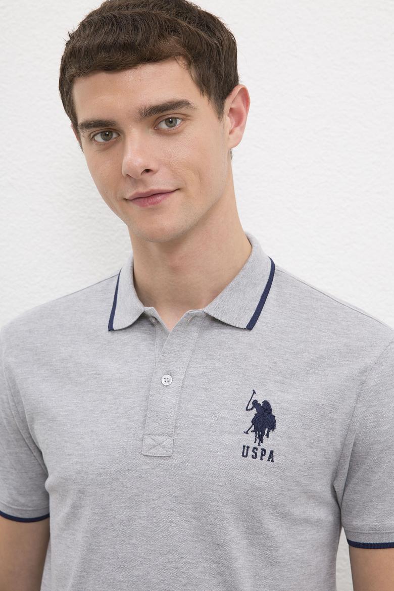 Erkek Gri Melanj Basic Tişört - 50222031064