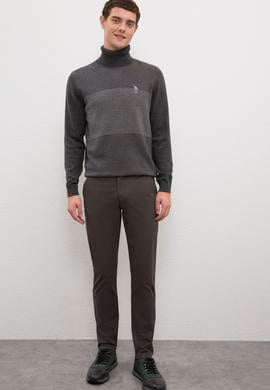 Erkek Antrasit Balıkçı Yaka Triko Kazak - 50223875025