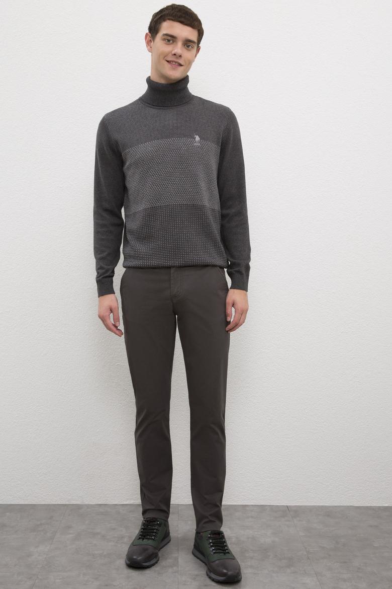 Erkek Antrasit Balıkçı Yaka Triko Kazak - 50223875025