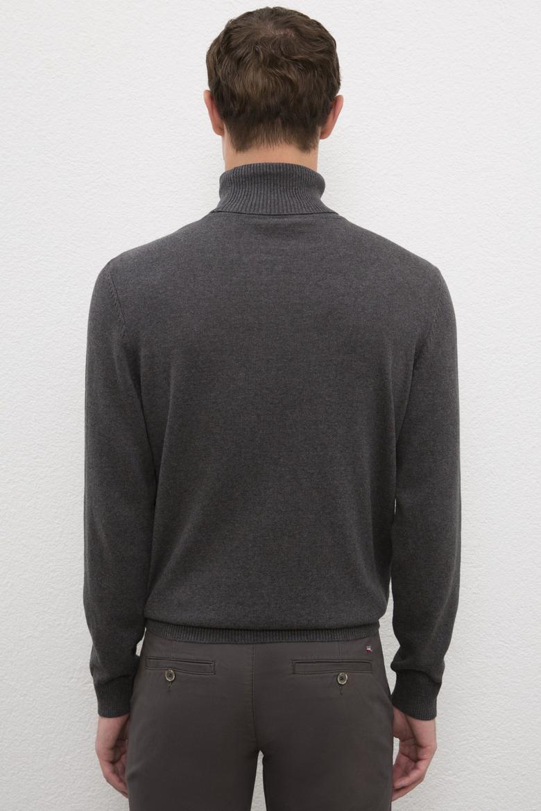 Erkek Antrasit Balıkçı Yaka Triko Kazak - 50223875025