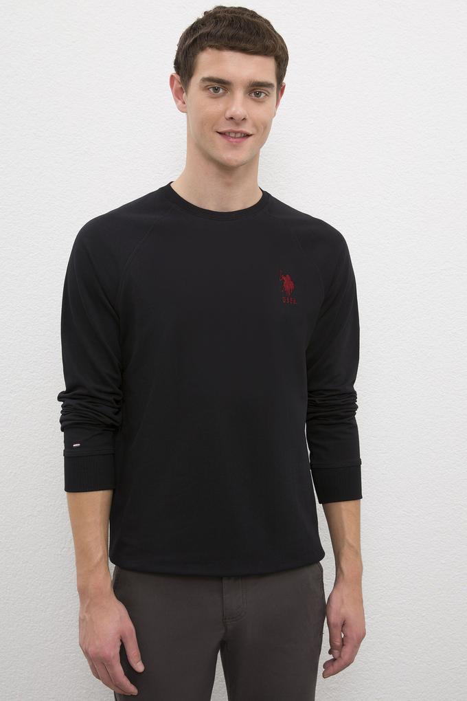 Erkek Siyah Basic Sweatshirt