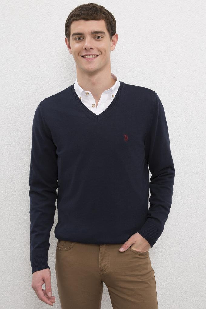 Erkek Lacivert Basic Kazak