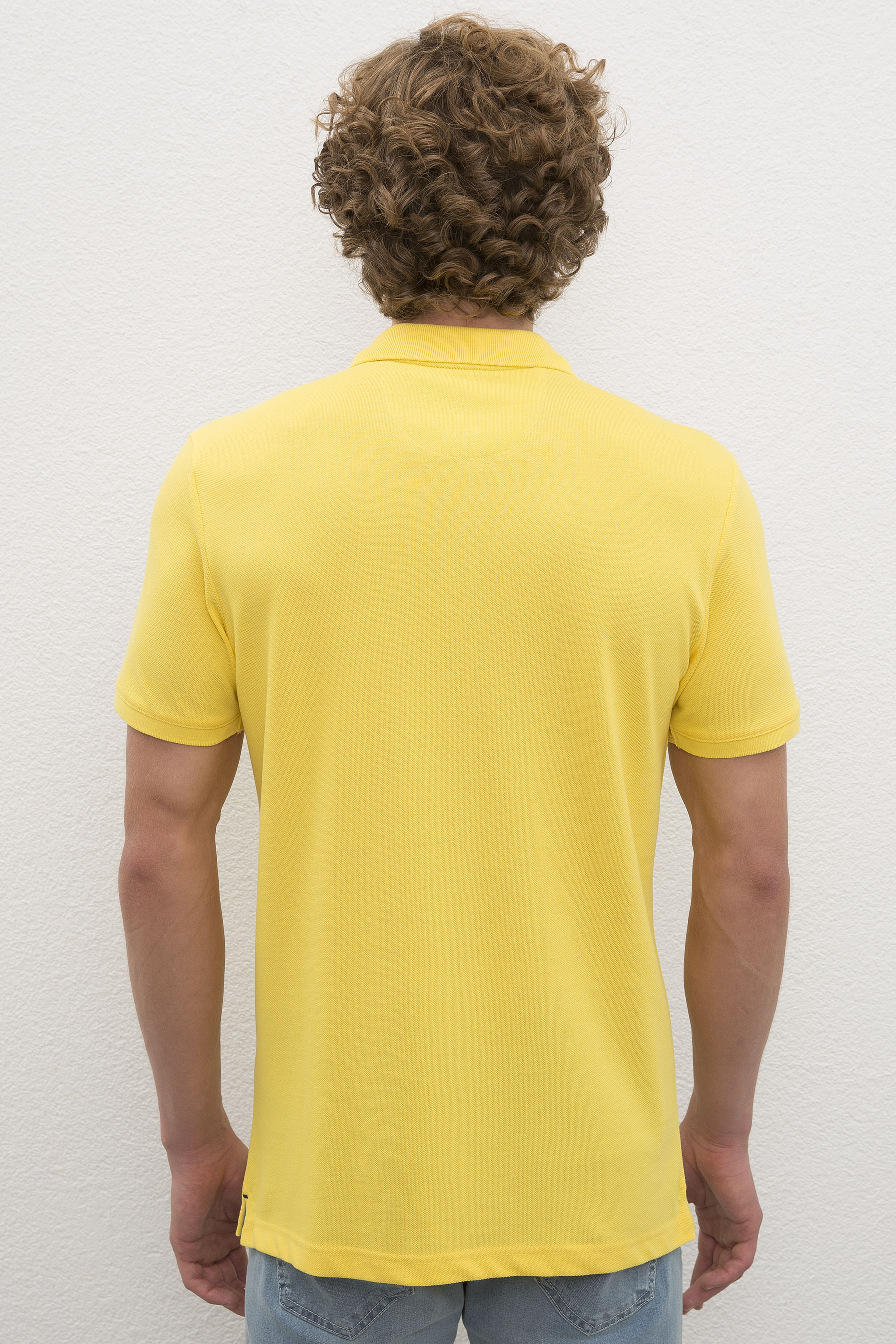 Erkek Safran Polo Yaka Basic T-Shirt