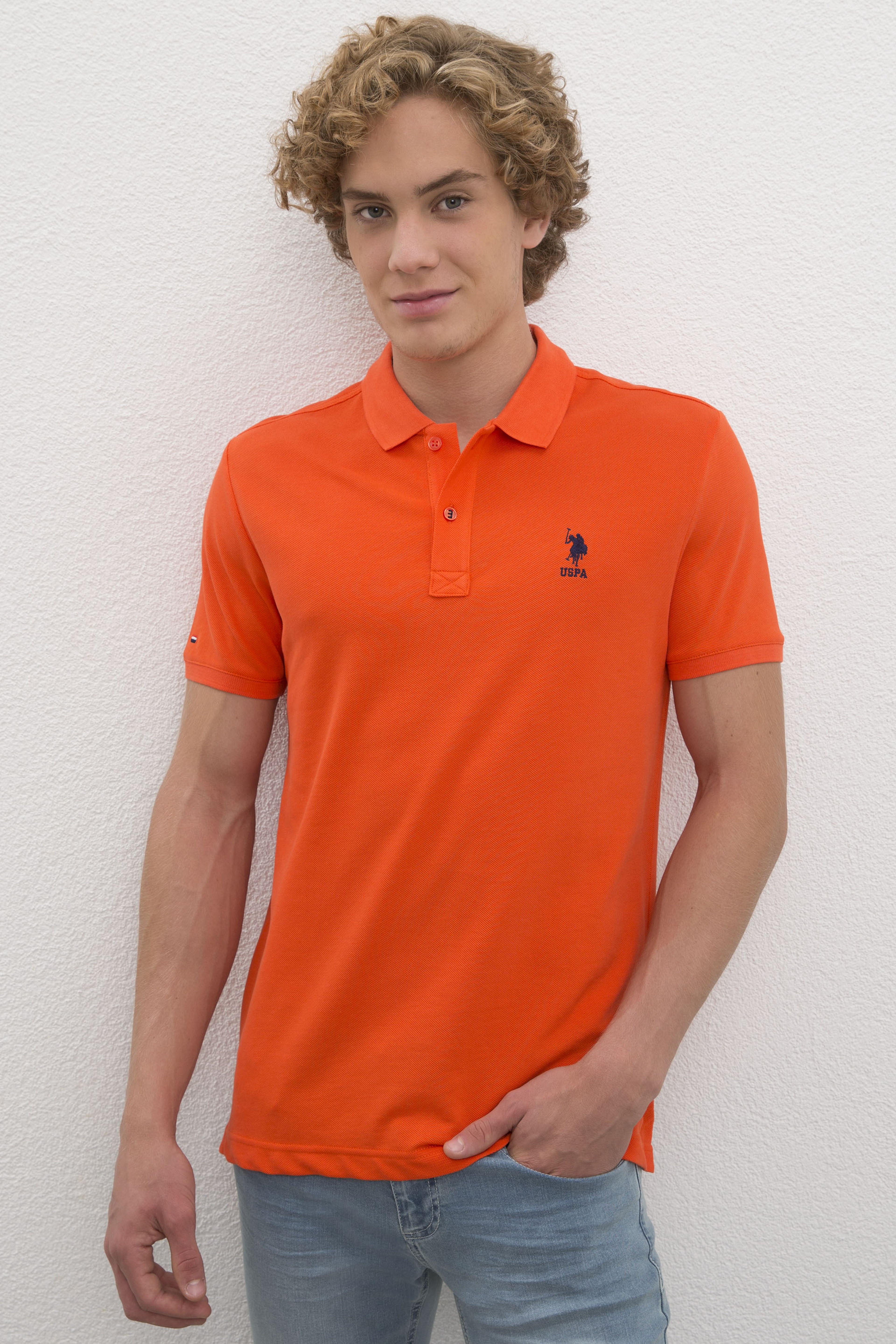 Erkek Nar Çiçeği Polo Yaka T-Shirt Basic