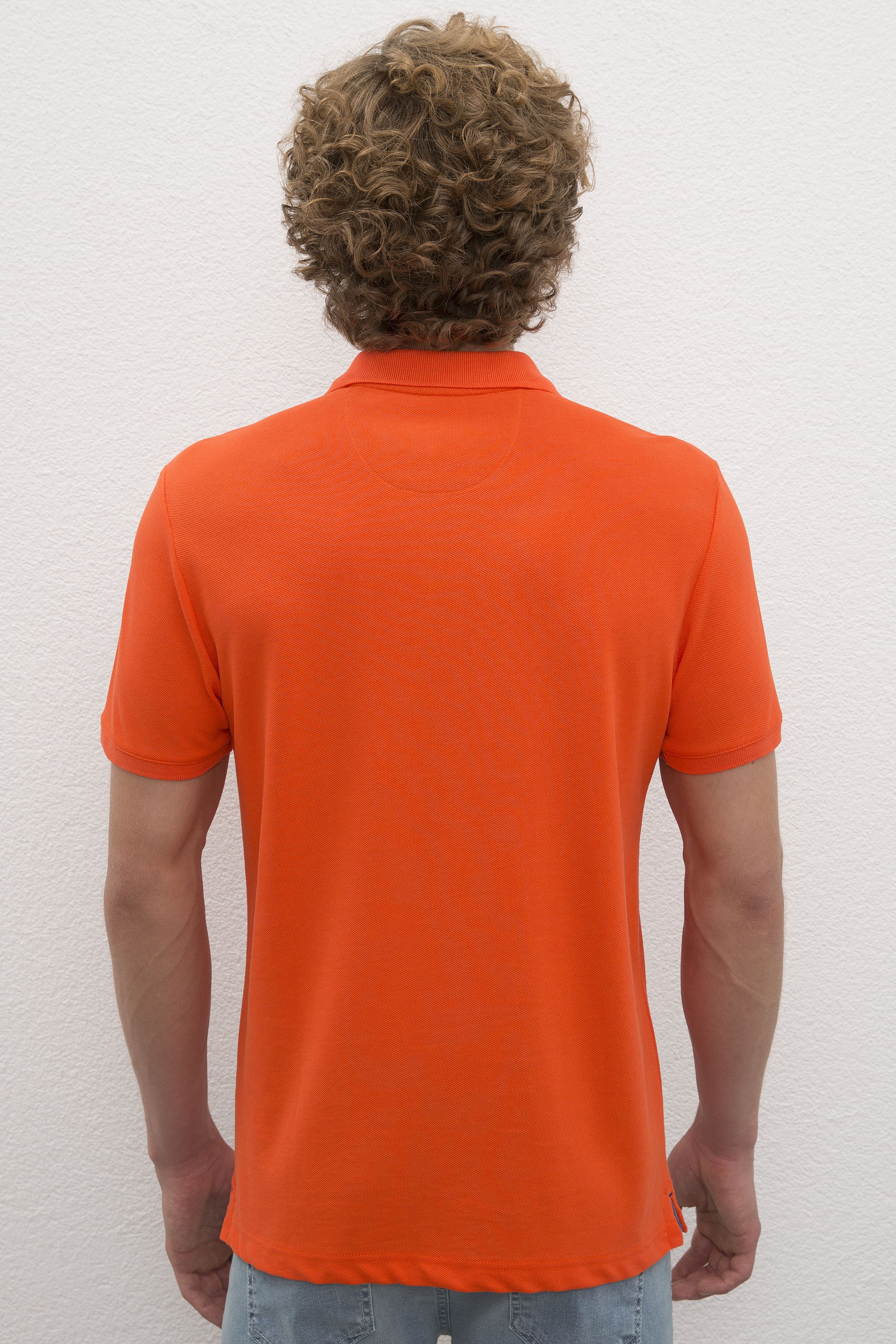 Erkek Nar Çiçeği Polo Yaka T-Shirt Basic - Image 3
