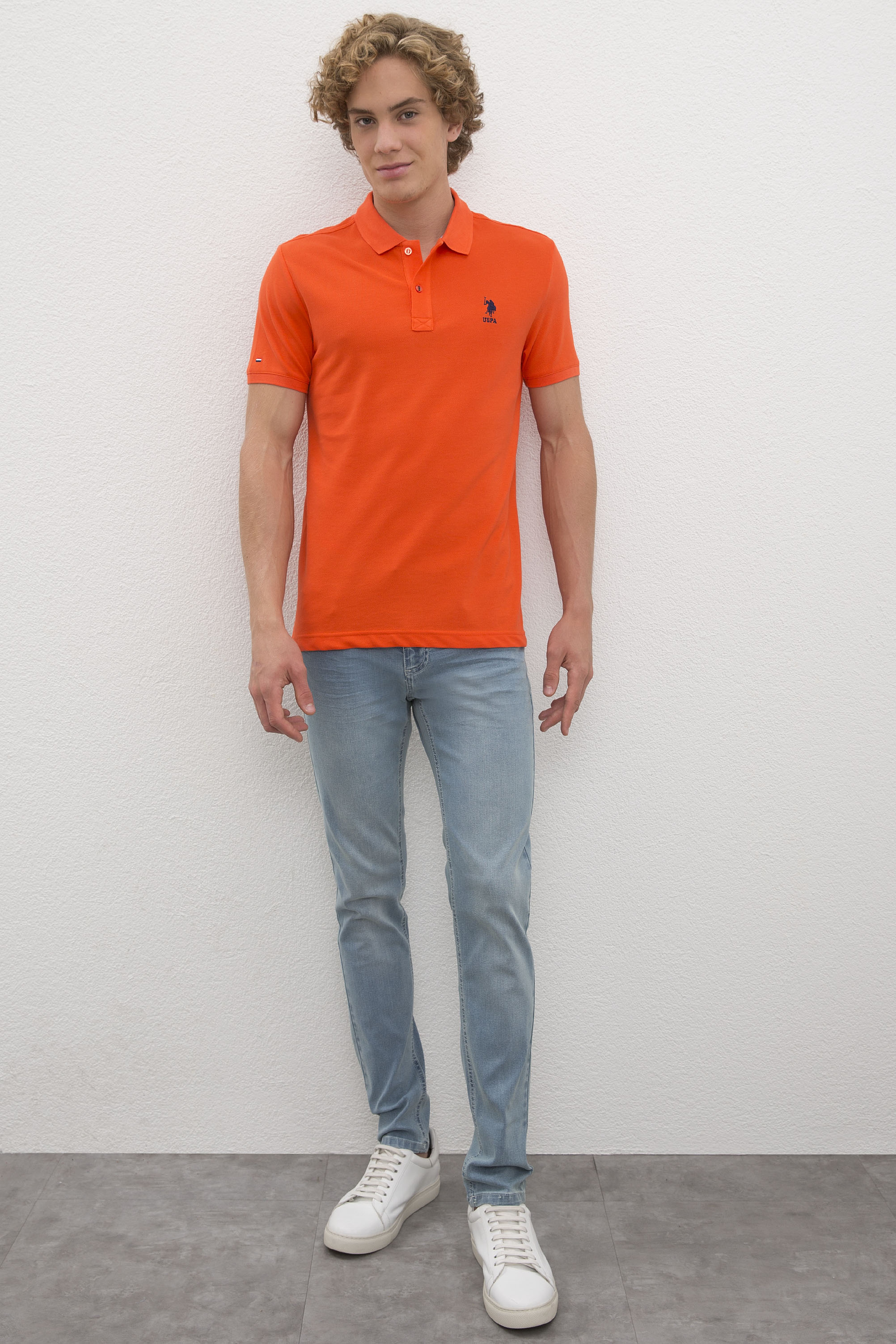 Erkek Nar Çiçeği Polo Yaka T-Shirt Basic