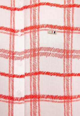 Kadın Kırmızı Çizgili Gömlek Uzunkol - 50219261014