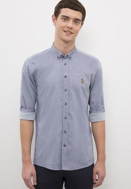 Erkek Lacivert Gömlek Uzunkol Basic - 50205845029