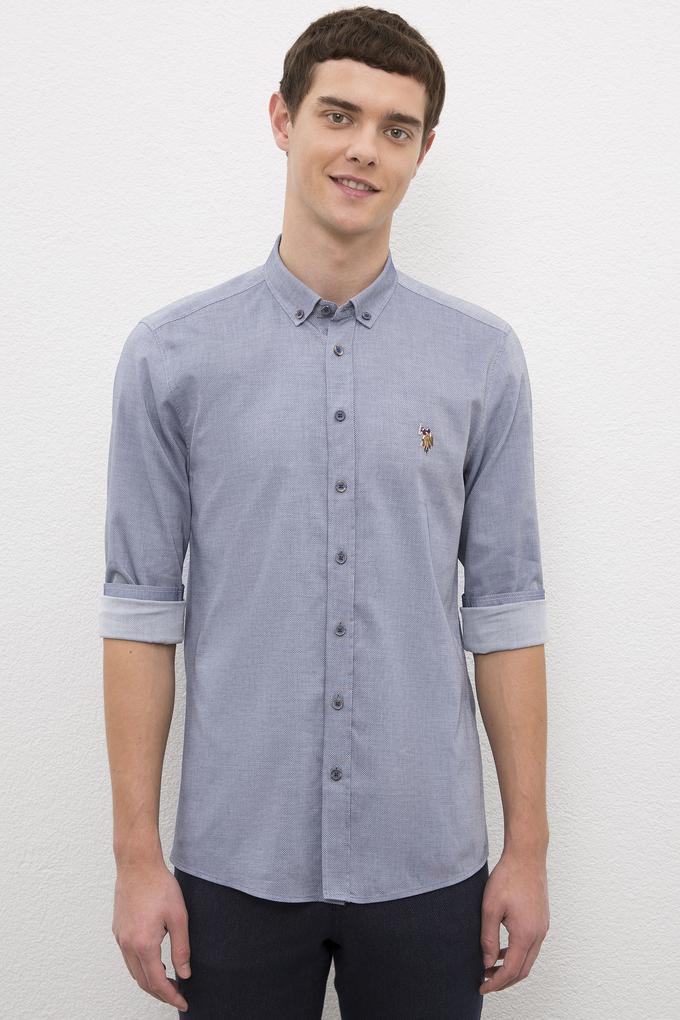 Erkek Lacivert Gömlek Uzunkol Basic