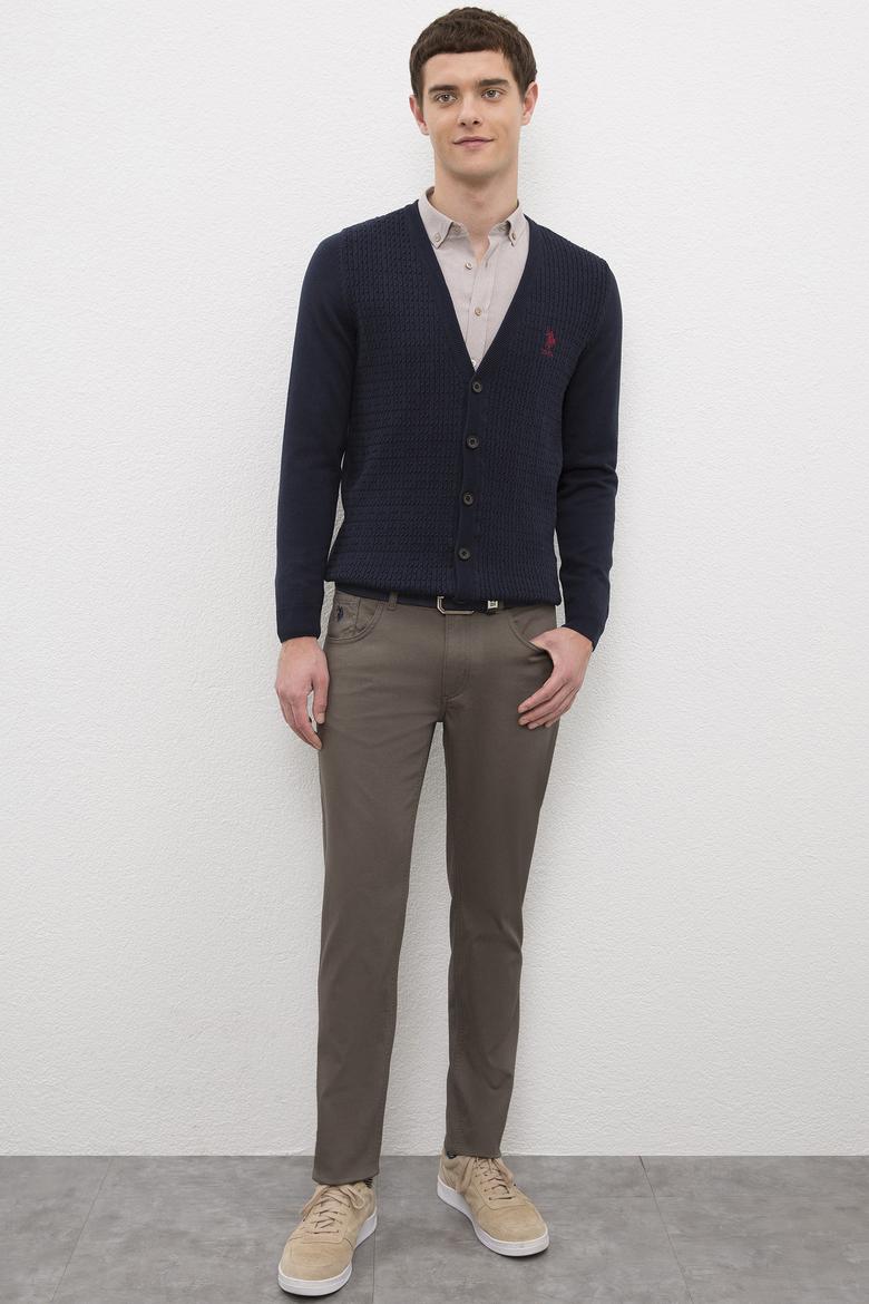 Erkek Lacivert Basic Triko Hırka - 50224885005