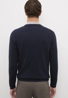 Erkek Lacivert Basic Triko Hırka - 50224885005