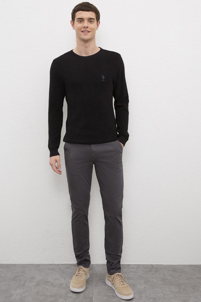 Erkek Siyah Bisiklet Yaka Triko Kazak - 50223879026