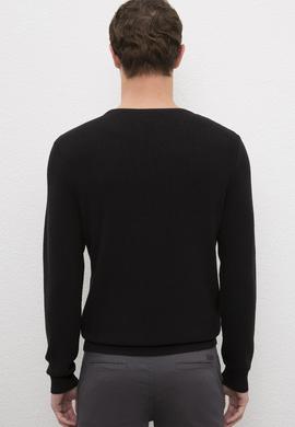 Erkek Siyah Bisiklet Yaka Triko Kazak - 50223879026