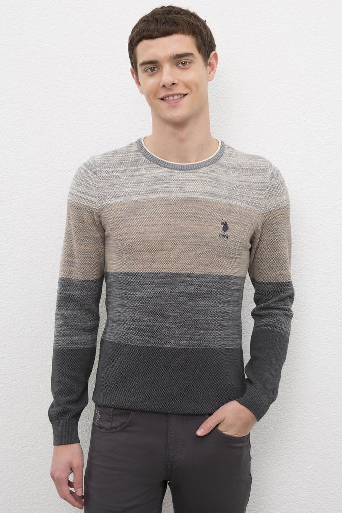 Erkek Antrasit Bisiklet Yaka Triko Kazak