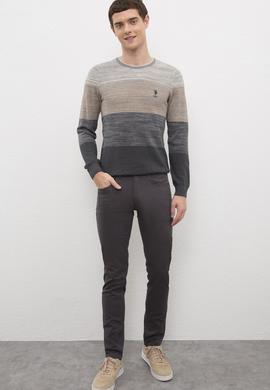 Erkek Antrasit Bisiklet Yaka Triko Kazak - 50223891028