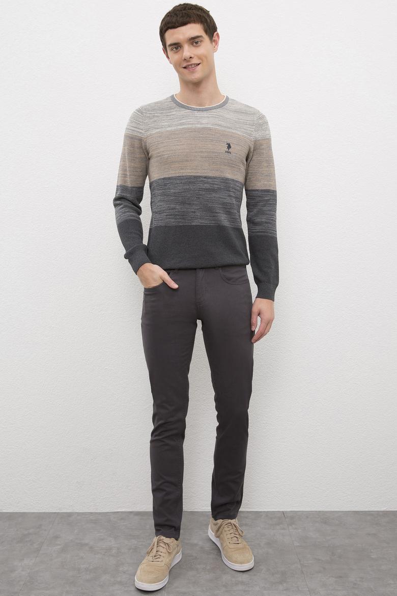 Erkek Antrasit Bisiklet Yaka Triko Kazak - 50223891028