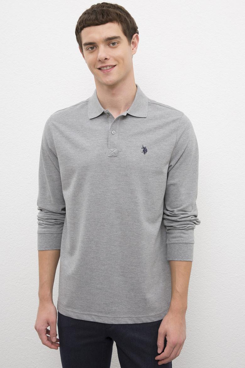 Erkek Gri Melanj Basic Sweatshirt