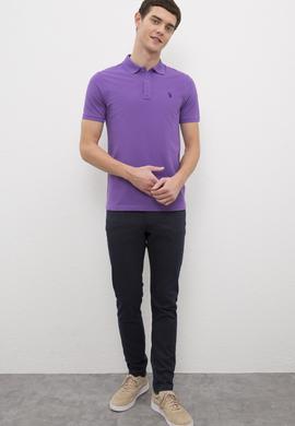 Erkek Menekşe Basic Tişört - 50217612044