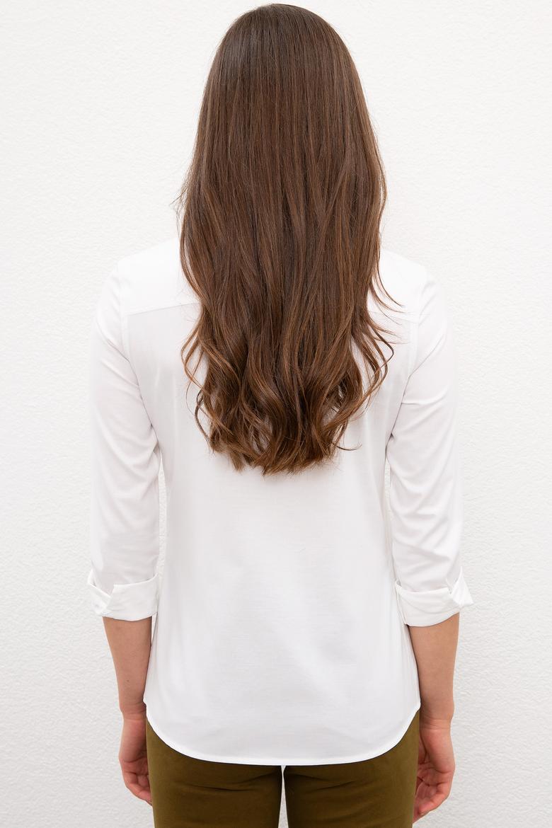 Kadın Beyaz Gömlek Uzunkol Basic - 50200203002