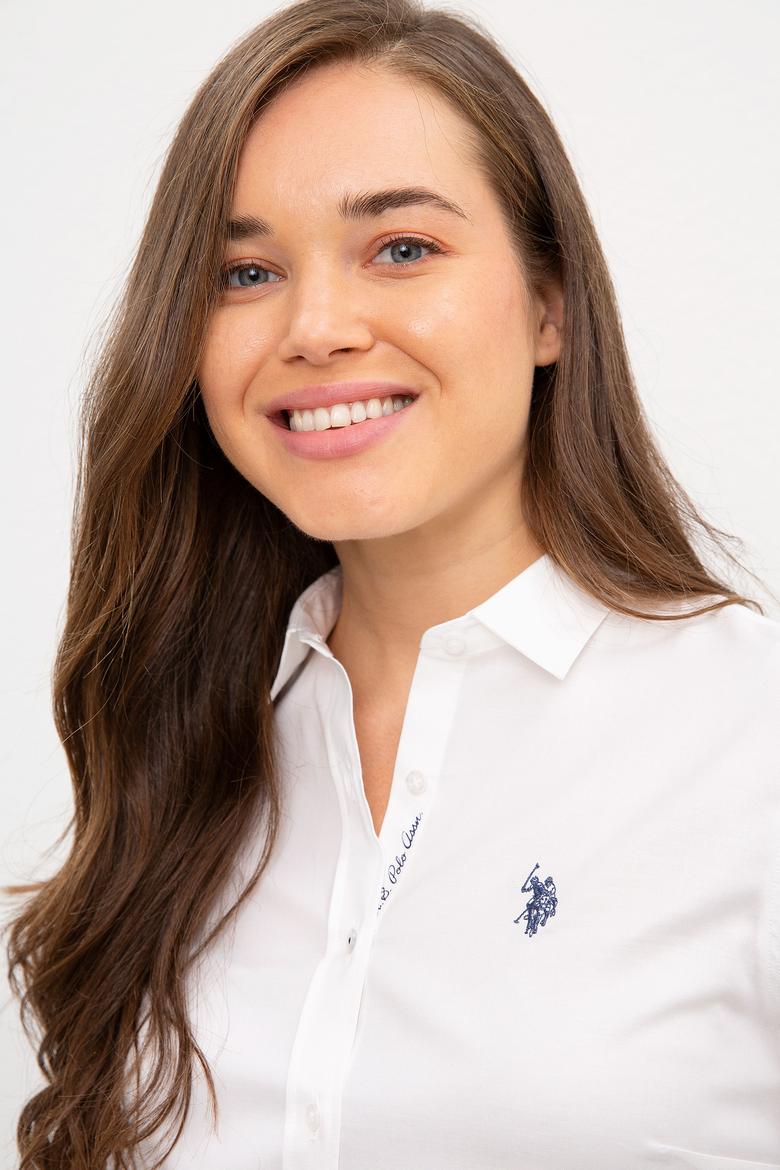 Kadın Beyaz Gömlek Uzunkol Basic