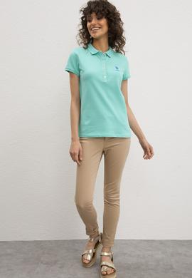 Kadın Mint Basic Polo Yaka Tişört - 50217591091