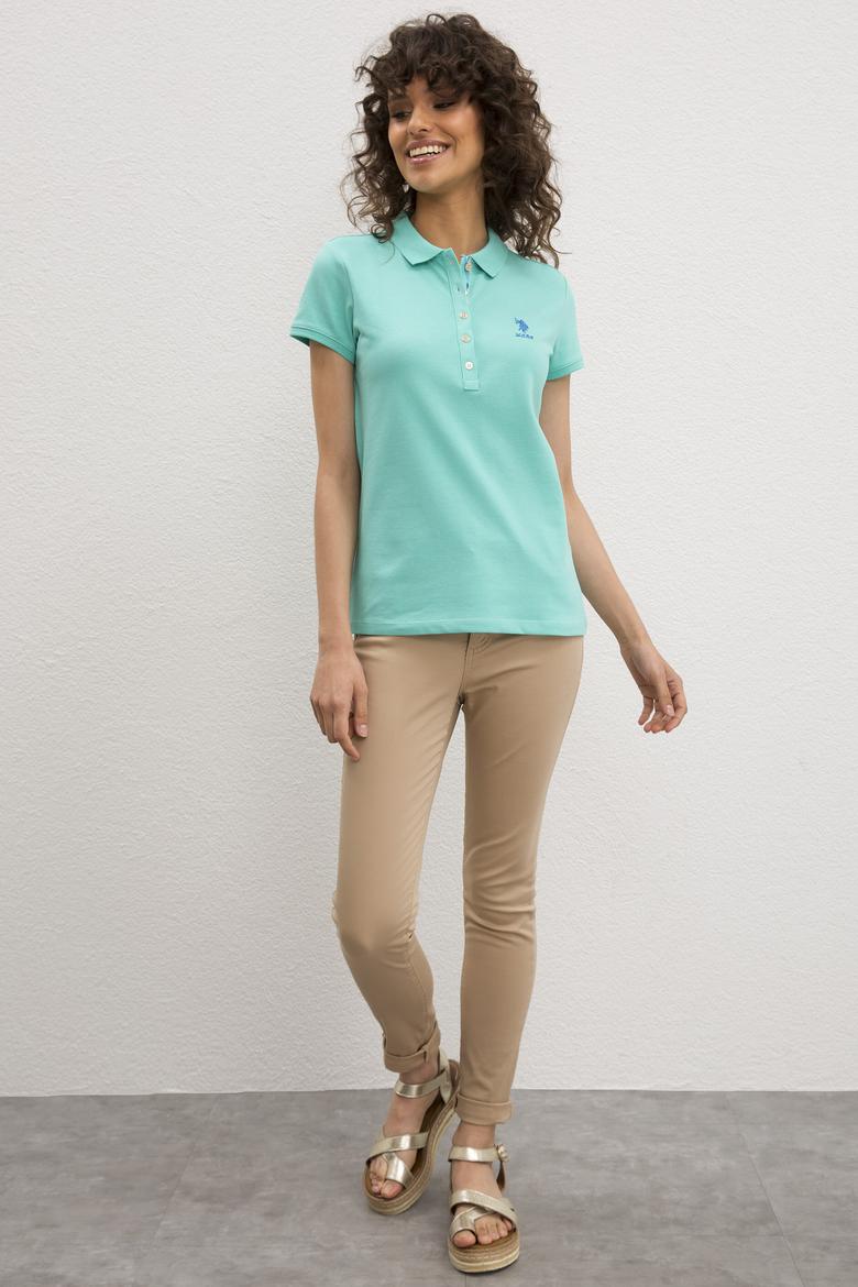 Kadın Mint Basic Polo Yaka Tişört - 50217591091