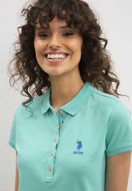 Kadın Mint Basic Polo Yaka Tişört - 50217591091