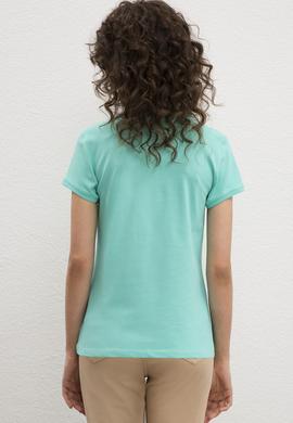 Kadın Mint Basic Polo Yaka Tişört - 50217591091