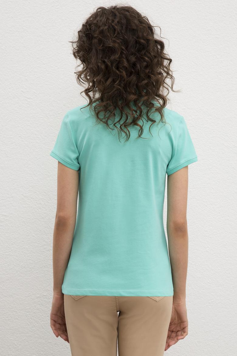 Kadın Mint Basic Polo Yaka Tişört - 50217591091