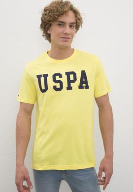 Erkek Sarı  Bisiklet Yaka T-Shirt Basic - 50216452141