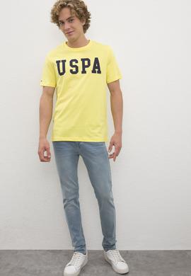 Erkek Sarı  Bisiklet Yaka T-Shirt Basic - 50216452141