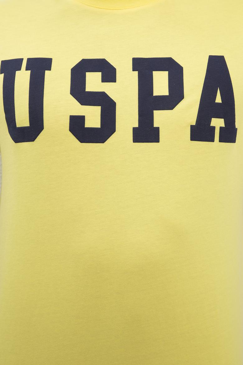 Erkek Sarı  Bisiklet Yaka T-Shirt Basic - 50216452141