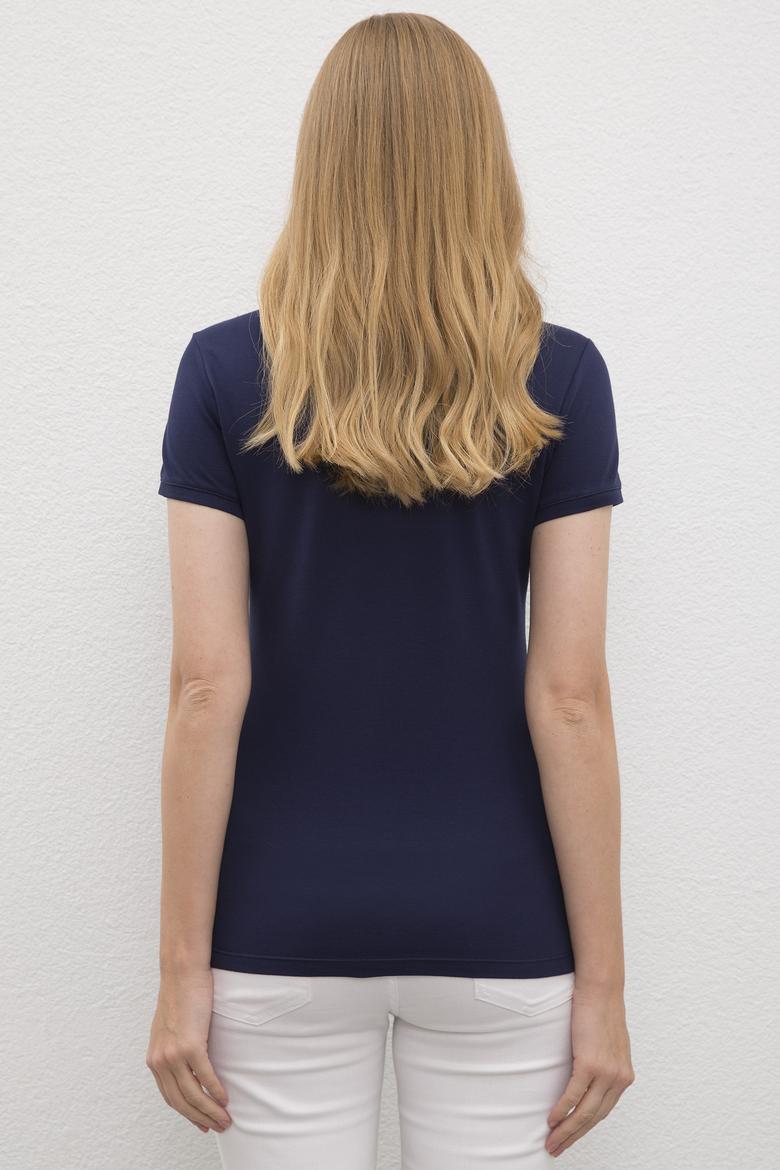 Kadın Lacivert Basic Tişört - 50217719003