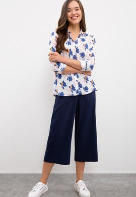 Kadın Lacivert Gömlek Uzunkol - 50219239010