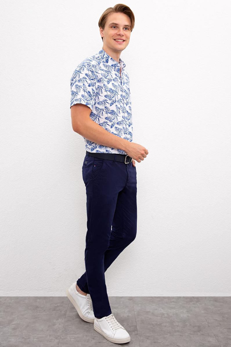 Erkek İndigo Kanvas Pantolon