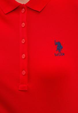 Kadın Kırmızı Polo Yaka Basic Tişört - 50220955015