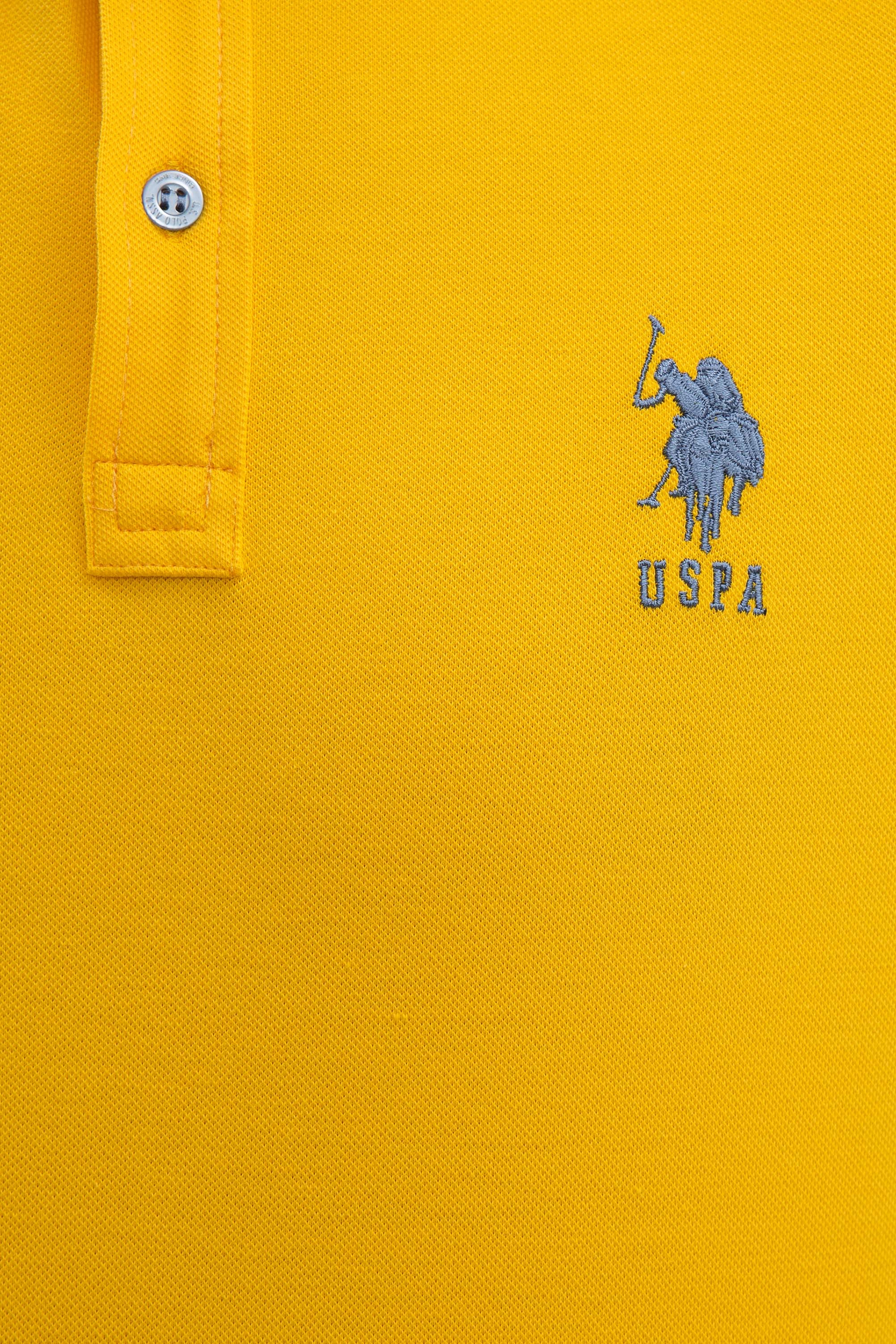 Erkek Koyu Sarı Polo Yaka T-Shirt Basic - Image 4