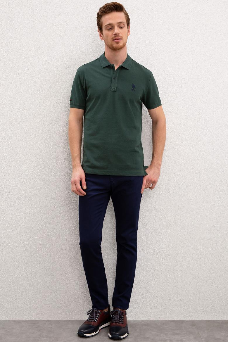 Erkek Koyu Yeşil Basic Polo Yaka Tişört - 50222632378