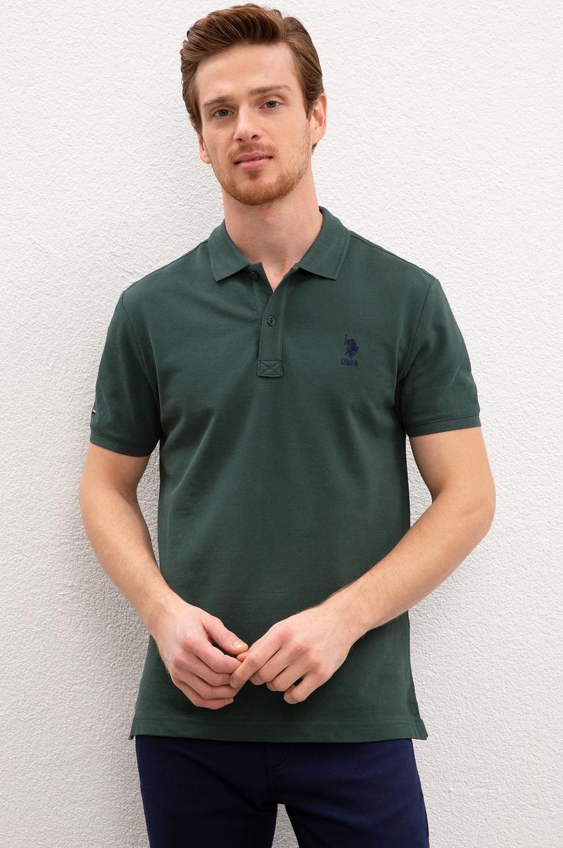 Erkek Koyu Yeşil Basic Polo Yaka Tişört