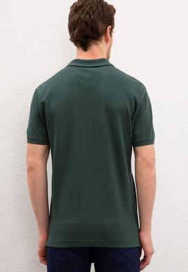 Erkek Koyu Yeşil Basic Polo Yaka Tişört - 50222632378