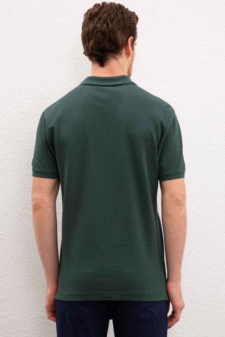 Erkek Koyu Yeşil Basic Polo Yaka Tişört - 50222632378