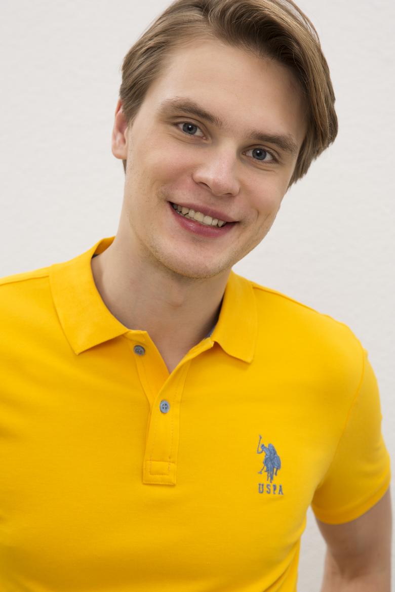 Erkek Koyu Sarı  Polo Yaka T-Shirt Basic - 50221070091