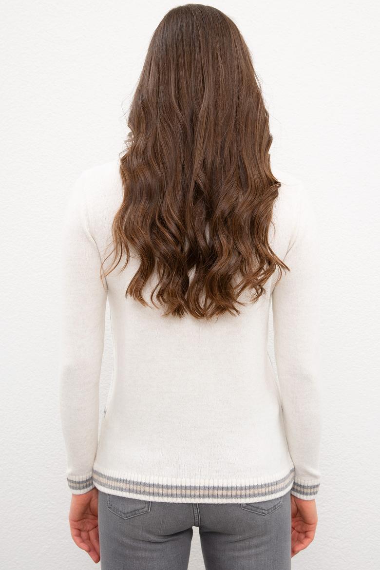 Kadın Beyaz Triko Kazak - 50229440005