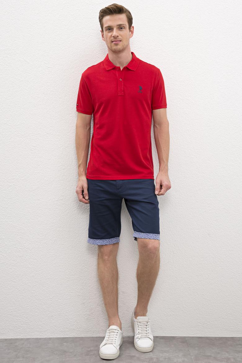 Erkek Kırmızı Basic Polo Yaka Tişört - 50231513158