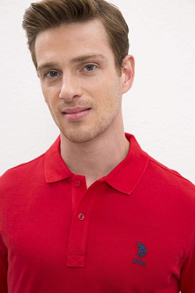 Erkek Kırmızı Basic Polo Yaka Tişört - 50231513158