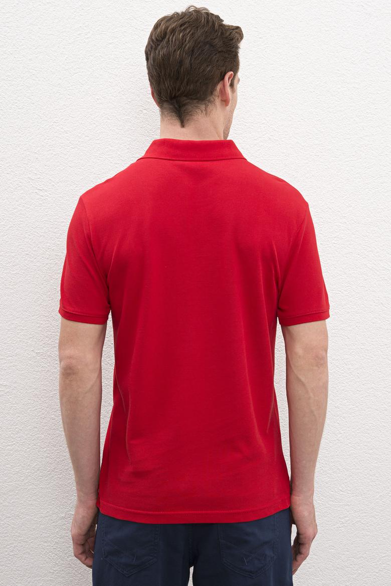 Erkek Kırmızı Basic Polo Yaka Tişört - 50231513158
