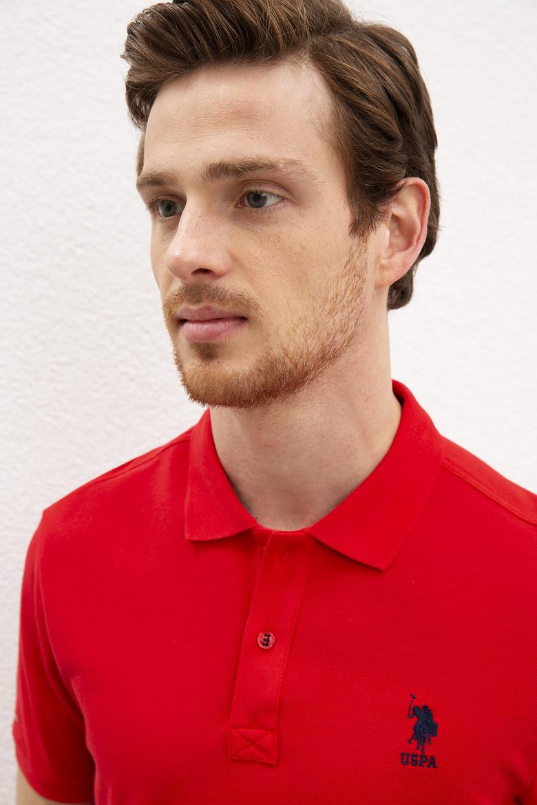 Erkek Kırmızı Basic Polo Yaka Tişört - 50222632048